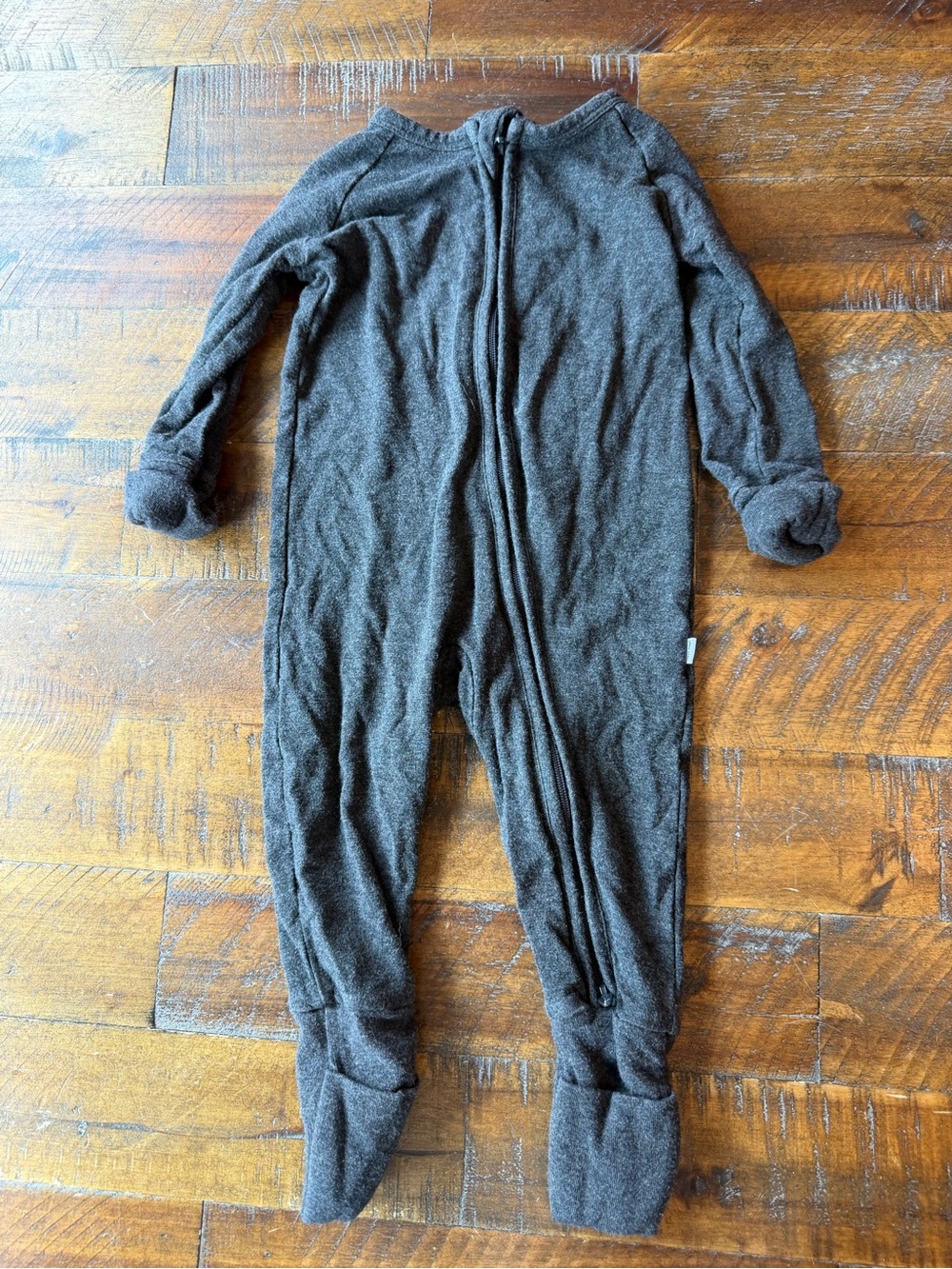 Little Sleepies Dark Gray Footed One-Piece Pajamas